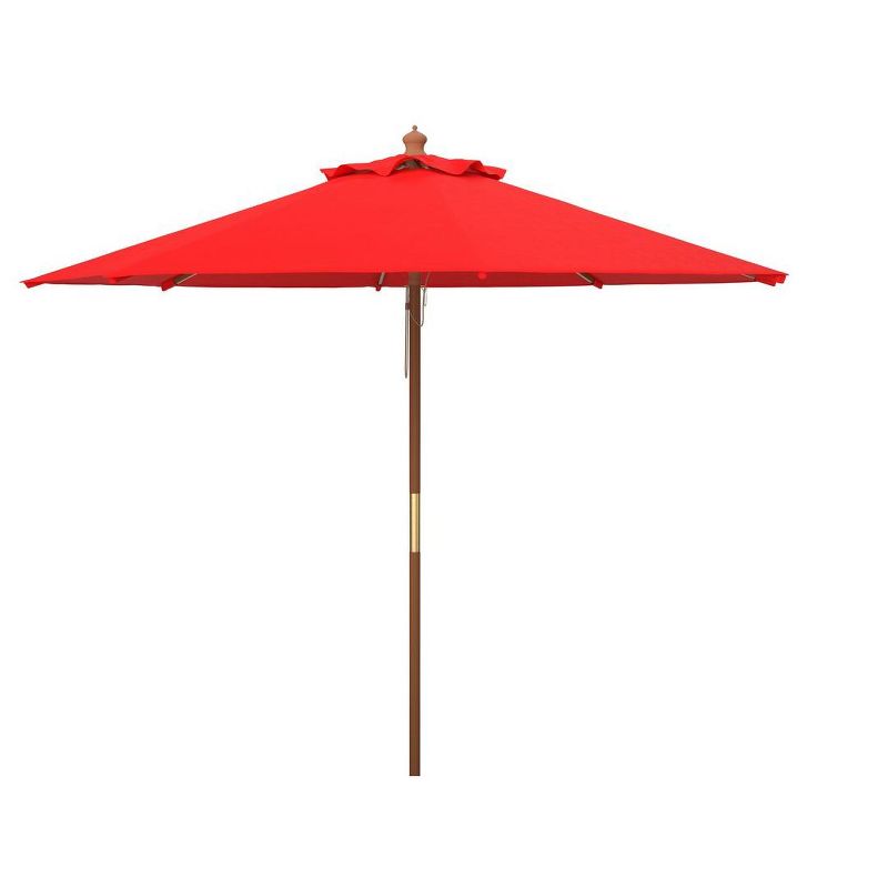 Cannes 11Ft Wooden Pulley Market Patio Outdoor Umbrella  - Safavieh, 1 of 2