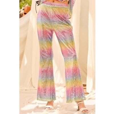 Women's Steffie Sequin Wide Leg Pants - Main Strip