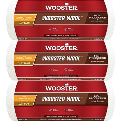 Wooster Genuine 9" Wooster Wool 1½" Nap Roller Cover 3-Pack, RR637-9-3PK