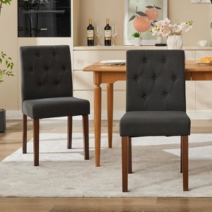Nasitip Upholstered Dining Chairs Set of 2, Modern Fabric Parsons Chairs with Wood Legs, 250LB Capacity - 1 of 4
