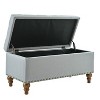 VYNXARIA Ottoman storage bench, recessed support hinge top easy to open, rivet trim around, bedroom, entrance, living room - 4 of 4