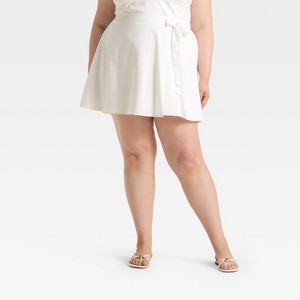 Women's Tie Mini A-Line Skirt - A New Day™ - 1 of 3