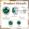Hayoso 18K Gold Plated Halo Stud Earrings 925 Sterling Silver Cubic Zirconia Stud Earrings Round Square Diamonique Stud - 4 of 4