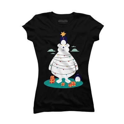 Junior's Design By Humans Christmas in Arctic By StevenToang T-Shirt
