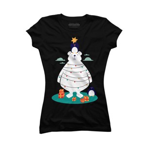Junior's Design By Humans Christmas in Arctic By StevenToang T-Shirt - 1 of 3