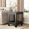 Tribesigns All Wooden Square End Table with 2 Storage Shelves, Farmhouse Side End Table for Living Room, Chairside Table for Small Spaces - 2 of 4