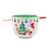 Silver Buffalo Sanrio Hello Kitty Holiday 20-Ounce Ceramic Ramen Bowl and Chopstick Set - 2 of 4