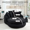 Oversized Oval Chenille Bean Bag Sofa with 3 Large and 2 Small Pillows and Wrap Around Backrest for Adults - 3 of 4
