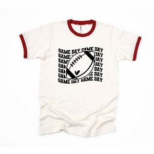 Simply Sage Market Women's Football Game Day Stacked Wavy Short Sleeve Ringer Tee - 1 of 3