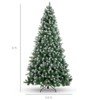 Pre-Lit Flocked Artificial Christmas Tree with Pine Cones, Full Natural Hinged Branches for Home Party Office Holiday, Green - 2 of 4