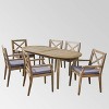 Pines 7pc Acacia Oval Wood Dining Set - Gray/Dark Gray - Christopher Knight Home - 2 of 4