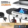 ROVSUN 3 Burner Outdoor Propane Gas Stove & Griddle Combo with Ignition, 225,000 BTU Powerful Stand Cooker for Backyard Patio Cooking Home Brewing - 2 of 4