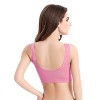 NPolar"3-Pack Seamless Wire-Free Sports Bras for Women's - Light Support Tank Tops for Workout & Yoga"Light Pink Light Blue&Nude - 2 of 4