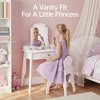 Best Choice Kids Wooden Pretend Play Vanity and Chair Set w/ Mirror – Little Girls Makeup Table with 3 Drawers - 4 of 4