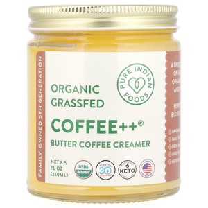 Pure Indian Foods Coffee++®, Organic Grassfed Butter Coffee Creamer, 8.5 fl oz (250 ml) - 1 of 2