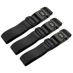 Unique Bargains Travel Luggage Adjustable Buckle Belt Utility Straps 3 Pcs - 1 of 4