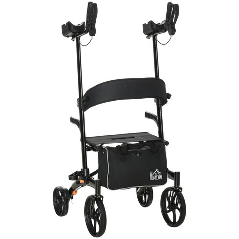 Height Adjustable Rolling Walker With Seat and Armrest Pad - Costway