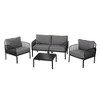Chic Crate-5-Piece Modern Outdoor Patio Conversation Set with Square Table, Waterproof Thick Cushions & Deep Seating - 3 of 4
