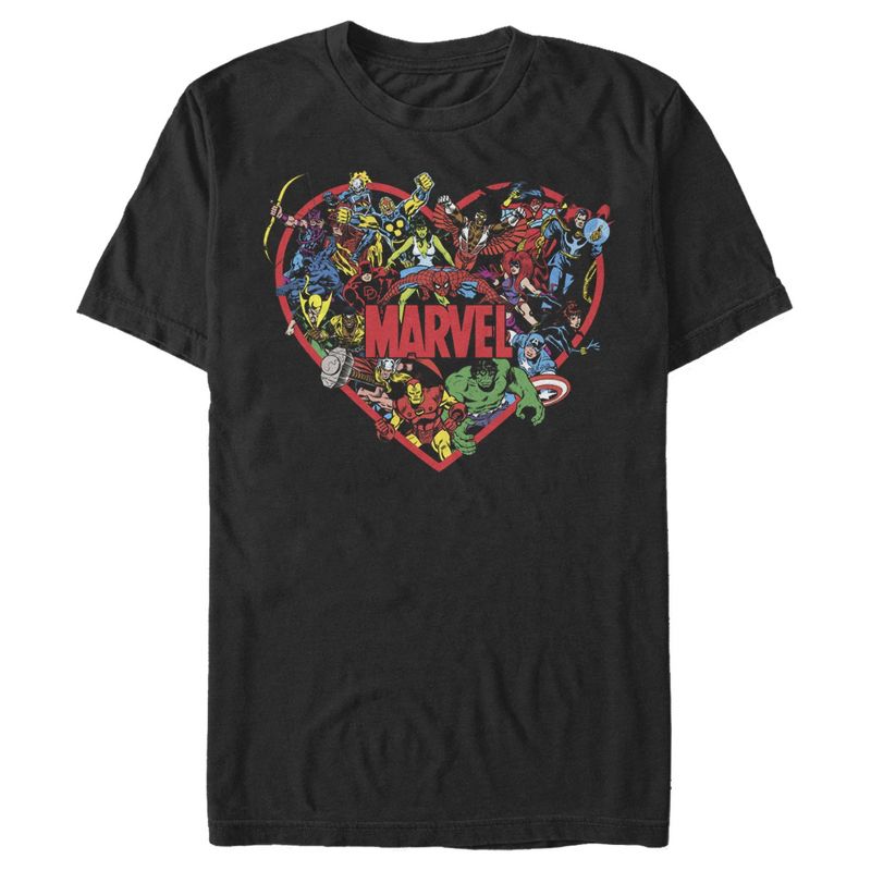 Men's Marvel Heroes Unite Heart T-Shirt, 1 of 6
