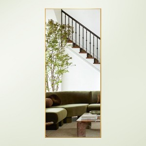 CENGHU Freestanding Mirror Arched Floor Mirror Large Standing Mirror Aluminum Alloy Frame Oversized Mirror Full Length for Living Room Bedroom - 1 of 4