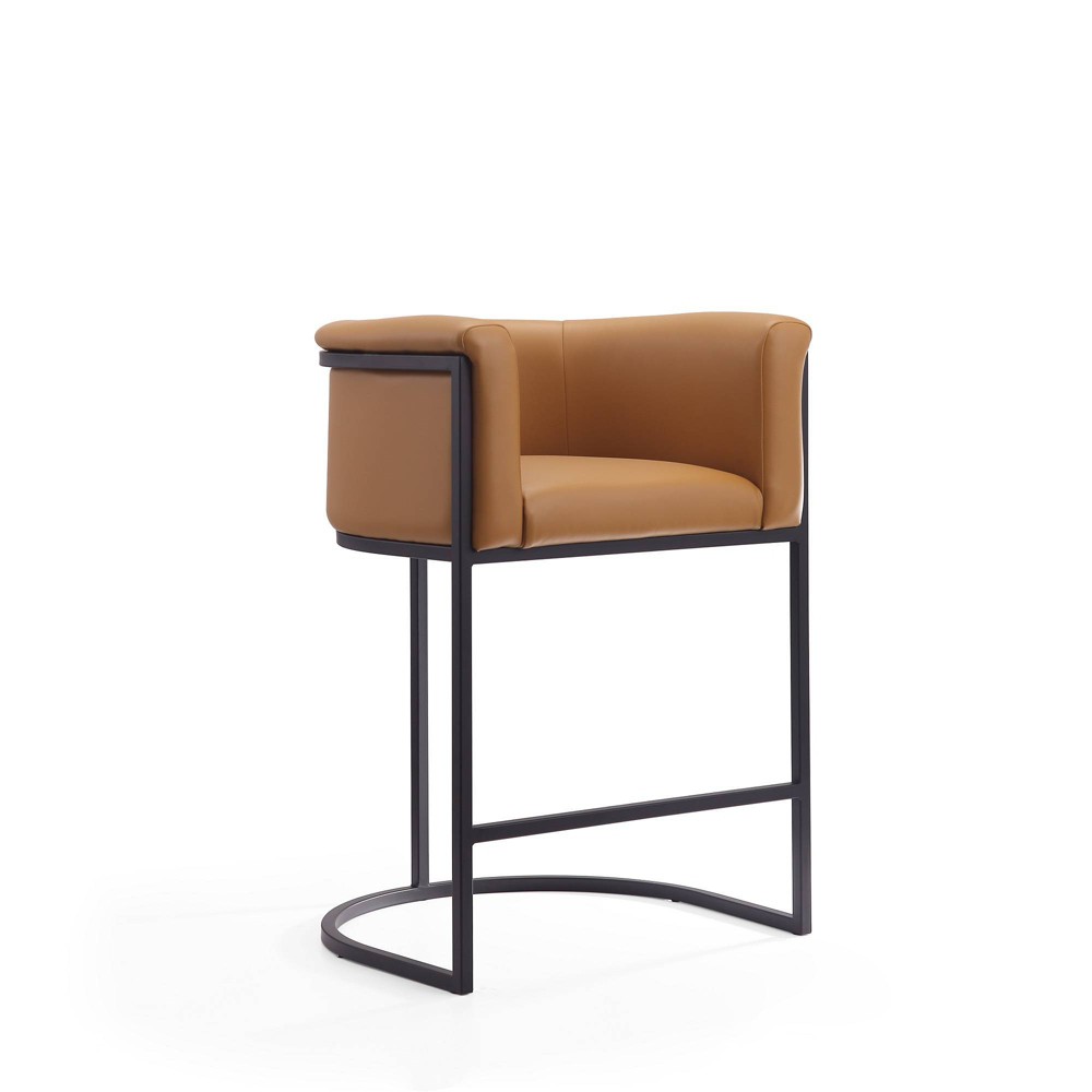 Photos - Chair Cosmopolitan Metal Counter Height Barstool Camel - Manhattan Comfort