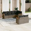 vidaXL 7 Piece Patio Sofa Set with Cushions Gray Poly Rattan - 2 of 4