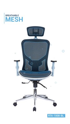 Executive High-Back Black Mesh Swivel Office Chair with Metal Base