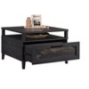 CAVINAS Black Modern Coffee Table,31.5" Square Side Table with Spacious Drawer,Open Shelf,Wooden Storage Table for Living Room,Bedroom,Office - 2 of 4