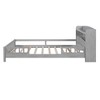 Full Size Platform Bed with Built-in LED Light and Storage Shelves Headboard, Guardrail Platform Bed Frame, No Box Spring Needed - 3 of 4