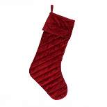 HGTV Home Collection Quilted Christmas Stocking, Red, 10in