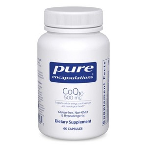 Pure Encapsulations CoQ10 500 mg - for Energy, Antioxidants, Brain and Cellular Health, Cognition, and Cardiovascular Support* - 60 Capsules - 1 of 4