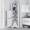 GAOMON Tall Bathroom Corner Cabinet, Floor Freestanding Narrow Tall Cabinet with Doors and  Shelves for Living Room, Bedroom,WHITE - 2 of 4