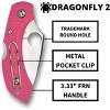 Spyderco Dragonfly 2 Folding Pocket Knife with 2.28" CPM S30V  Blade | Get High-Performance Cutting with the PlainEdge | Non-Slip FRN Handle, Pink - 4 of 4