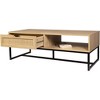 47" Natural Wood Coastal Modern TV Stand with Storage Cubby, Drawer, and Contemporary Desig for Living Room - 3 of 4