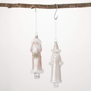8.5"H Sullivans Vintage Santa Ornament - Set of 2  Multicolored Christmas Ornaments - 1 of 2