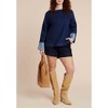 ELOQUII Cuffed Sleeve Denim Top - 4 of 4