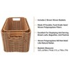 KOVOT Woven Wicker Storage Baskets with Built-in Carry Handles - 12"L x 8"W x 7"H & 11"L x 7"W x 7"H (2-Pack) - 2 of 4