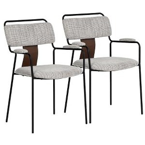 Zuo Couva Dining Chair (Set of 2) Gray Tweed - 1 of 4