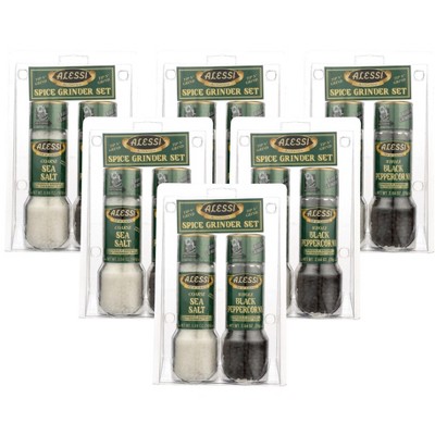 Alessi Grinder Sea Salt Black Peppercorn Set - 6 pack, 2 pc