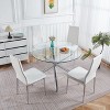NicBex Space Saving Round Glass Dining Table with Cross Metal Legs,Modern Kitchen Table Bar Table,Dining Room Furniture - 2 of 4
