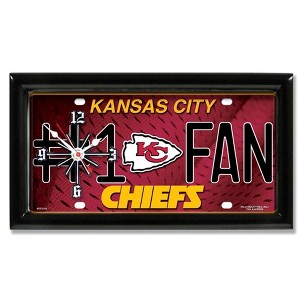 NFL Wall/Desk Analog Clock, #1 Fan with Team Logo - Kansas City Chiefs - 1 of 2
