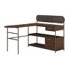 Vynxaria L-Shaped Desk - Brown Finish, Reversible Return, Storage Drawer (Metal Runners), Letter-Size File Drawer, Metal Frame, Cable Management - 3 of 4