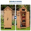 Outdoor Wooden Storage Shed, Vertical Tool Storage House with Shelves, Large Garden Tools Shed with Lockable Door for Backyard Garden Patio - 3 of 4