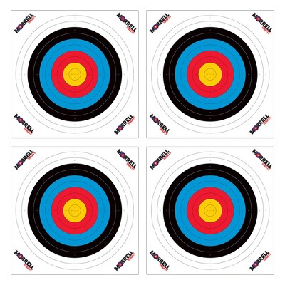 Morrell Targets 100 Pieces 80 Centimeter Thin Paper Archery Target Face with Heavy Card Stock for Sports, Outdoor Use, and Archery, 4 Pack, Multicolor