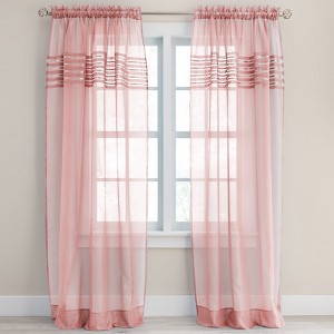 BrylaneHome BH Studio Sheer Voile Pleated Rod-Pocket Panel - 1 of 4
