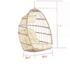 VisioGear Egg Chairs, Patio Egg Chair, Outdoor Garden Egg Swing Chair Hanging Chair for Bedroom Living Room, Beige, 28.70"*28.5"*55.6" - 2 of 4