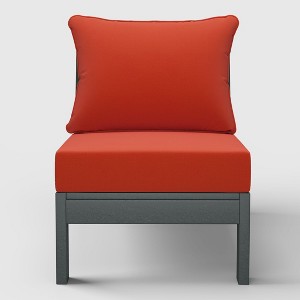 WestinTrends  Avalon Outdoor HDPE Deep Seating Modular Armless Patio Chair with Patio Cushions - 1 of 4