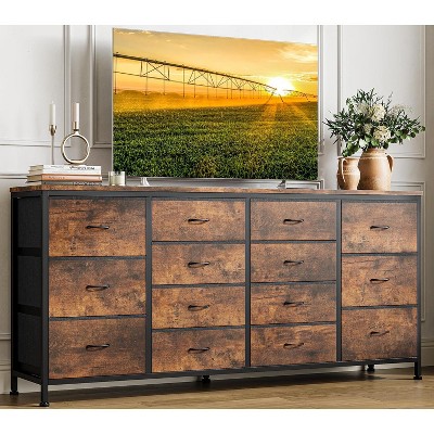 Homhougo TV Stand for TVs up to 75" Brown