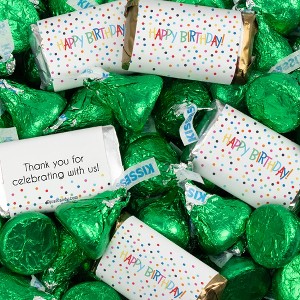 Birthday Candy Party Favors Hershey's Miniatures and Kisses - Colorful Dots - 1 of 1