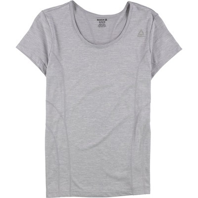 Reebok Womens Varigated Heathered Basic T-Shirt, Grey, X-Large